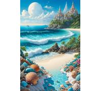 Puzzle 1500 Piezas Conchas de Castillos costeros | Puzzles Adultos | para Toda La Familia | 87x57 cm | Entretenimiento Creativo Rompecabezas Adultos Regalo