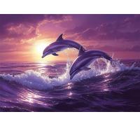 Puzzle 1500 Piezas Delfín Puzzle Pareja Rompecabezas Adultos, Rompecabezas Pieza de Madera Juguetes Jigsaw Arte, Jigsaw educa para Adultos y niños a Partir de 14 Años U-412