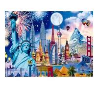 Puzzle 1500 Piezas Edificios de la Ciudad | Puzzles Adultos | para Toda La Familia |87x57 cm | Entretenimiento Creativo Rompecabezas Adultos Regalo