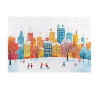 Puzzle 1500 Piezas Invierno Puzzles Ciudades Medidas 87x57cm Rompecabezas para Adultos Entretenimiento Creativo, Divertido Clásico Rompecabezas Juguetes Educativos Regalos Originales para Mujer C-33