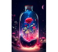 Puzzle 1500 Piezas, Jarrón de Vidrio Rosa Roja Rompecabezas para Adultos, Entretenimiento Creativo, Diversión, Juguete Educativo, Puzzles para Adultos 1500, Regalos para Familiares y Amigos 87 x 57 cm