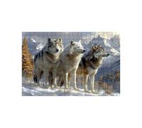 Puzzle 1500 Piezas, Lobo Puzzle 1500 Piezas Madera 60 x 90 cm con Caja de Papel de Colores y Bolsa de Malla Portátil, Rompecabezas Montaña nevada para Primavera Decoracion Pared Regalo Mujer LZPT02406