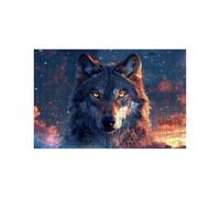 Puzzle 1500 Piezas, Lobo Puzzle 1500 Piezas Madera 60 x 90cm con Caja de Papel de Colores y Bolsa de Malla Portátil, Rompecabezas Cielo Estrellado para Primavera Decoracion Pared Regalo LZPT-02760