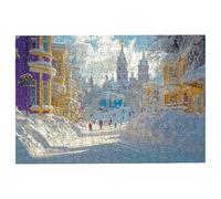 Puzzle 1500 Piezas Nieve, Puzzle Edificio, Puzzles 1500 Adultos, Rompecabezas Adultos con Caja Regalo, Rompecabezas de Madera Desafiante para Toda la Familia, Regalos Originales para Mujer -3680