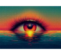 Puzzle 1500 Piezas Ojo Rompecabezas Adultos Lago Puzzles Desafío Imposible 87x57cm Rompecabezas DIY Pintura para Adultos y Chico Mayores de 14 Años Regalos Mujeres para Decoración del Hogar C-470