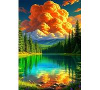 Puzzle 1500 Piezas Paisaje del Lago de Las Nubes | Puzzles Adultos | para Toda La Familia | 87x57 cm | Entretenimiento Creativo Rompecabezas Adultos Regalo