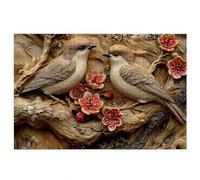 Puzzle 1500 Piezas Pájaro, Puzzle Flor con Caja Regalo Adultos, DIY 1500 Piezas Rompecabezas de Madera para Adultos, Rompecabezas Desafiante para Decoración del Hogar y Paredes, Regalo Mujer, Q-55