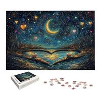 Puzzle 1500 Piezas, Puzzle Amar con Caja Regalo, Luna Puzzles 1500 Piezas Adultos, Medidas: 87 x 57 cm, DIY Rompecabezas Adultos de Madera, Rompecabezas Desafiante para Decoración Hogar y Pared, -6506