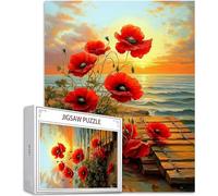 Puzzle 1500 Piezas, Puzzles Adultos, Amapola Obra de Arte de Juego de Rompecabezas para Adultos, Paisaje Pasatiempo Creativo, Diversión, DIY para Decoración del Hogar 87x57cm H-1966