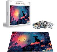 Puzzle 1500 Piezas, Puzzles Adultos, Víspera de Todos los Santos Obra de Arte de Juego de Rompecabezas para Adultos, Gato Pasatiempo Creativo, Diversión, Decoración 87x57cm H-5935