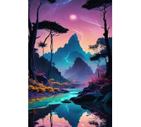 Puzzle 1500 Piezas Ríos Árboles Montañas, 87x57 cm, Rompecabezas Imposible, Ejercita Paciencia y Concentración, Puzzle de 1500 Piezas para Adultos