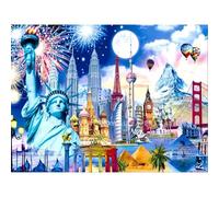 Puzzle 1500 Piezas, Rompecabezas para Adultos, Puzzle 1500 Piezas DIY, Juego de Habilidad para Toda la Familia, Puzzles para Decoración del Hogar (Lugares Famosos de la Ciudad)