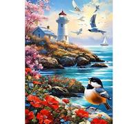 Puzzle 1500 Piezas, Rompecabezas para Adultos, Puzzle 1500 Piezas DIY, Juego de Habilidad para Toda la Familia, Puzle para Decoración del Hogar (Paisaje de cabaña Junto al mar)