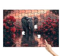 Puzzle 1500 Piezas Rosa, Rompecabezas Adultos, Juegos Educativos Familiares, Desafía el Puzzle Elefante Creativo, Conjunto Colorido e Interesante con Caja para Regalo Mujer Decoracion Habitacion F-2