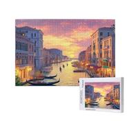 Puzzle 1500 Piezas Venecia Puzzle Adultos,Atardecer Rompecabezas,Juegos de Rompecabezas para Toda la Familia,Pasatiempo Creativo Adultos,Regalos Originales para Mujer con Caja de Regalo,87x57cm,p898t