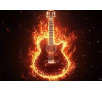 Puzzle 200 Pieces Chitarra Fiamma Impossible Rompecabezas Juegos Casuales Puzzle de Madera para Adultos y niños a Partir de 14, Cultivar la Paciencia y la concentración, Decoración del Hogar H-9