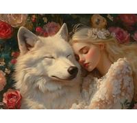 Puzzle 200 Pieces Lupo e Donna Impossible Rompecabezas Juegos Casuales Puzzle de Madera Adultos para Adultos y niños a Partir de 14, Cultivar la Paciencia y la concentración, Decoración del Hogar U-4