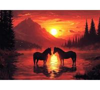 Puzzle 200 Pieces Paesaggio al tramonto Impossible Rompecabezas Juegos Casuales Puzzle de Madera para Adultos y niños a Partir de 14, Cultivar la paciencia y la concentración, Decoración del Hogar E-6