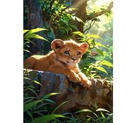 Puzzle 200 Piezas Adultos Animal León, Retos Divertidos, Relajarse, Desarrolla la Concentraciòn Mentàl, Rompecabezas Adultos 200 Piezas 35 x 25 cm