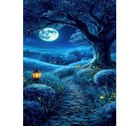 Puzzle 200 Piezas Adultos Árbol Cabaña Luna, Retos Divertidos, Relajarse, Desarrolla la Concentraciòn Mentàl, Rompecabezas Adultos 200 Piezas 35 x 25 cm