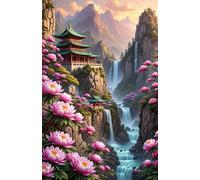 Puzzle 200 Piezas Adultos Cascada Flores, Desarrolla la Concentraciòn y la Logica Desafío de Entretenimiento para la Mente, Puzzles 200 Piezas 35 x 25 cm