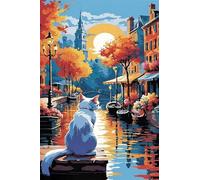Puzzle 200 Piezas Adultos Ciudad Los Gatos Animales, Retos Divertidos, Relajarse, Desarrolla la Concentraciòn Mentàl, Rompecabezas Adultos 200 Piezas 35 x 25 cm