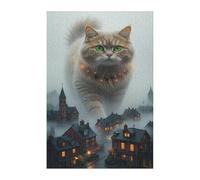 Puzzle 200 Piezas Adultos Ciudad Los Gatos Animales, Rompecabezas Imposable Entretenimiento Creativo Diversión, Puzzles Adultos 200 Piezas 35 x 25 cm