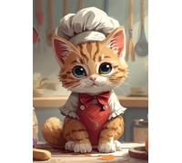 Puzzle 200 Piezas Adultos Gato Animal Acuarela, Retos Divertidos, Relajarse, Desarrolla la Concentraciòn Mentàl, Rompecabezas Adultos 200 Piezas 35 x 25 cm