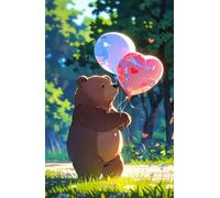 Puzzle 200 Piezas Adultos Globo Oso Animal, Desarrolla la Concentraciòn y la Logica Desafío de Entretenimiento para la Mente, Puzzles 200 Piezas 35 x 25 cm