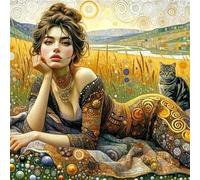 Puzzle 200 Piezas Adultos Juguete Desafío y Juego Educativo Puzzle para Adultos 200 Piezas, Rompecabezas Imposible Colorido, Mujer Hermosa estepa 28x28cm