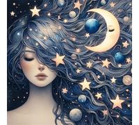 Puzzle 200 Piezas Adultos Juguete Desafío y Juego Educativo Puzzle para Adultos 200 Piezas, Rompecabezas Imposible Colorido, Chica Luna Estelar 28x28cm