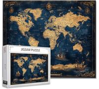 Puzzle 200 Piezas Adultos Mapa del Mundo Puzzle Imposible Rompecabezas Pieza De Madera Jigsaw Un Rompecabezas Desafiante, Uegos Rompecabezas para Toda La Famili Regalo Hombres Mujeres 35x25cm H-2