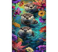 Puzzle 200 Piezas Adultos Nutria Animal, Desarrolla la Concentraciòn y la Logica Desafío de Entretenimiento para la Mente, Puzzles 200 Piezas 35 x 25 cm