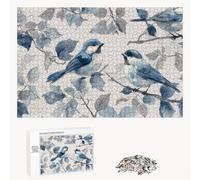 Puzzle 200 Piezas Adultos Pájaro & Azul, Rompecabezas con Letras Traseras y Póster, Pasatiempo Antiestrés, Decoración de Pared, Regalo Decorar Mujer Hombre 35 x 25 cm (14 Años +) P3#599