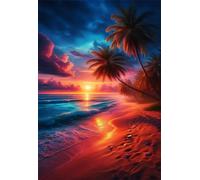 Puzzle 200 Piezas Adultos Playa Atardecer Océano 35x25 cm, Juego Educativo, Ejercita Paciencia y Concentración, Puzzles 200 Piezas