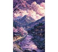 Puzzle 200 Piezas Adultos, Pueblo Mountain River Puzzles Adultos, Desarrolla la Logica y la Concentraciòn Juguetes Educativos, Rompecabezas 200 Piezas 35x25 cm