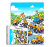 Puzzle 200 Piezas Adultos, Puzzle Vehículos de ingeniería Rompecabezas Adultos Obra de Arte de Juego Paisaje Rompecabezas de Piso de Impresión de Alta Definición Multicolor, Juego De Manos S-628