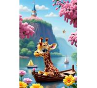 Puzzle 200 Piezas Animal Jirafa Flor, Puzzles Adultos 35 x 25 cm, Juego Educativo, Puzzle Imposible Desafiante, Juegos Rompecabezas Adultos 200 Piezas