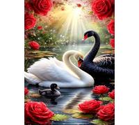 Puzzle 200 Piezas Cisnes del Lago Roses | Puzzles Adultos | para Toda La Familia | 35x25 cm | Entretenimiento Creativo Rompecabezas Adultos Regalo