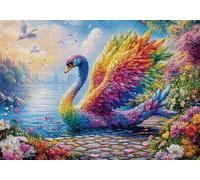 Puzzle 200 Piezas Ganso Rompecabezas Adultos Flores Puzzles Desafío Imposible 35x25cm Rompecabezas DIY Pintura para Adultos y Chico Mayores de 14 Años Regalos Mujeres para Decoración del Hogar C-291