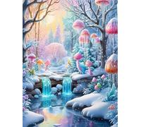 Puzzle 200 Piezas, Lago de Hongos de Invierno Puzzles para Adultos,Rompecabezas de Adultos, Juguetes de Regalo Entretenimento Puzzle, Juego de Rompecabezas
