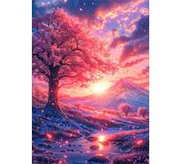 Puzzle 200 Piezas Paisaje de Atardecer Rosa | Puzzles Adultos | para Toda La Familia |35x25 cm | Entretenimiento Creativo Rompecabezas Adultos Regalo