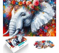 Puzzle 2000 Piece Adult “Acrylic Majestic Blossoming Elepha” for Age 14+ Each Piece is Unique - Fun and challenging Game for The Whole Family As a Gift for The Whole Family and Friends。