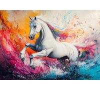 Puzzle 2000 Pieces Cavallo colorato Impossible Rompecabezas Juegos Casuales Puzzle de Madera para Adultos y niños a Partir de 14, Cultivar la Paciencia y la concentración, Decoración del Hogar N-7