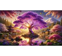Puzzle 2000 Piezas Adulto 100 x 70 cm,Árbol Morado del Parque Rompecabezas Clásico,Juego Educativo para Toda la Familia Decoración y Regalo