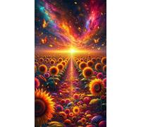 Puzzle 2000 Piezas Adulto 100 x 70 cm,Espacio Girasol al Atardecer Rompecabezas Clásico,Juego Educativo para Toda la Familia Decoración y Regalo