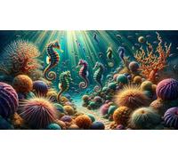 Puzzle 2000 Piezas Adulto 100 x 70 cm,Paisaje Submarino de caballitos de mar Rompecabezas Clásico,Juego Educativo para Toda la Familia Decoración y Regalo