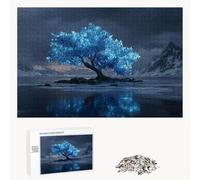 Puzzle 2000 Piezas Adultos Azul & Árbol, Rompecabezas con Letras Traseras y Póster, Pasatiempo Antiestrés, Decoración de Pared, Regalo Decorar Mujer Hombre 70 x 100 cm (14 Años +) P3#640