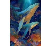 Puzzle 2000 Piezas Adultos Ballena Abstracta, Desarrolla la Concentraciòn y la Logica Desafío de Entretenimiento para la Mente, Puzzles 2000 Piezas 100 x 70 cm