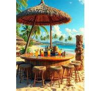 Puzzle 2000 Piezas Adultos Bar de jugos Junto a la Playa, 100x70cm Rompecabezas 2000 Piezas para Adultos, Pasatiempo Creativo, Diversión por Partida Doble, Juego de Habilidad para Toda La Familia